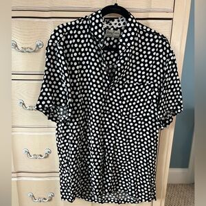 Kenny Flowers Black and White Polka Dot Casual Shirt